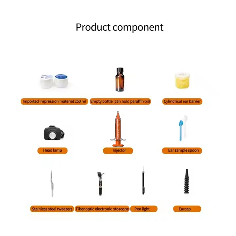 Apparecchio acustico Kit per la presa di impronte dell'orecchio personalizzato Amplificatore acustico portatile Kit per la creazione di stampi Accessori Penna leggera Lampada frontale