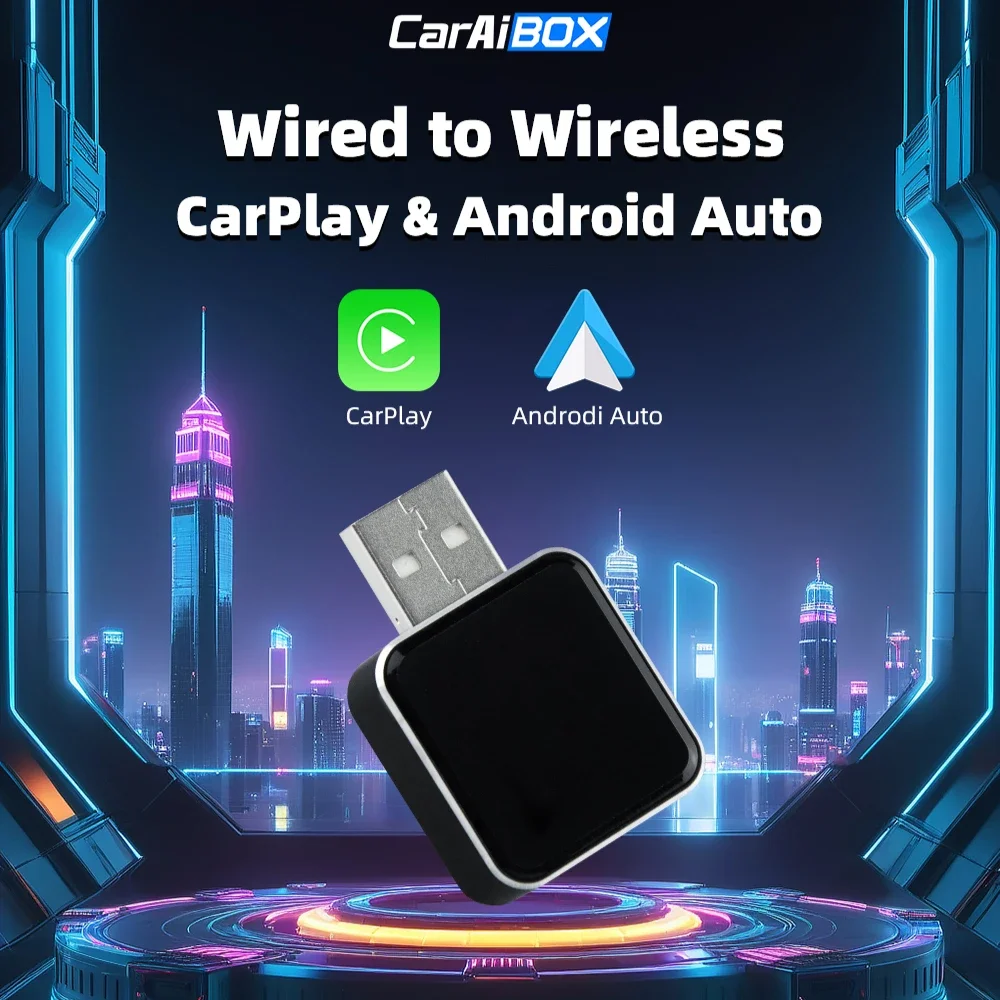 

Wireless 2 in1 CarPlay Adapter for Apple iPhone Android Wired to Wireless Carplay AI Box USB Type C Connection Auto Car Dongle