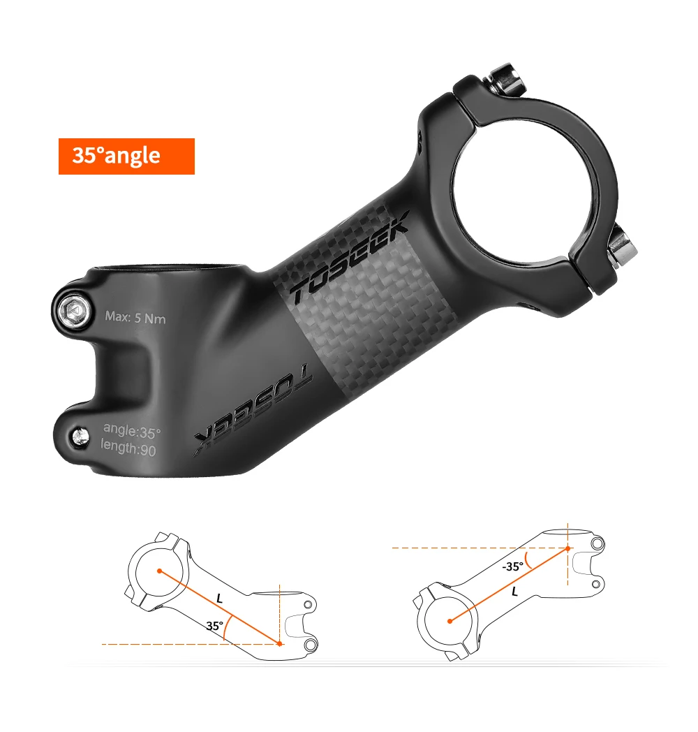 TOSEEK Fahrradvorbau 31,8 mm Lenkervorbau MTB Rennrad Vorbau Winkel 25/35 Grad 60/70/80/90/100/110 mm Matt Schwarz Grau Silber – Detail 11