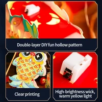 Mid-Autumn Festival Lantern Handmade DIY Material Traditional Rabbit Lamp Handheld Led Lantern Glowing in the Dark Chinese Decor 4