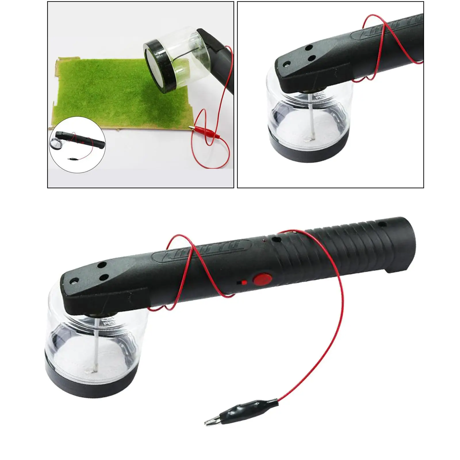 Aplicador de césped estático, máquina de flocado para mesa de modelado escénico DIY