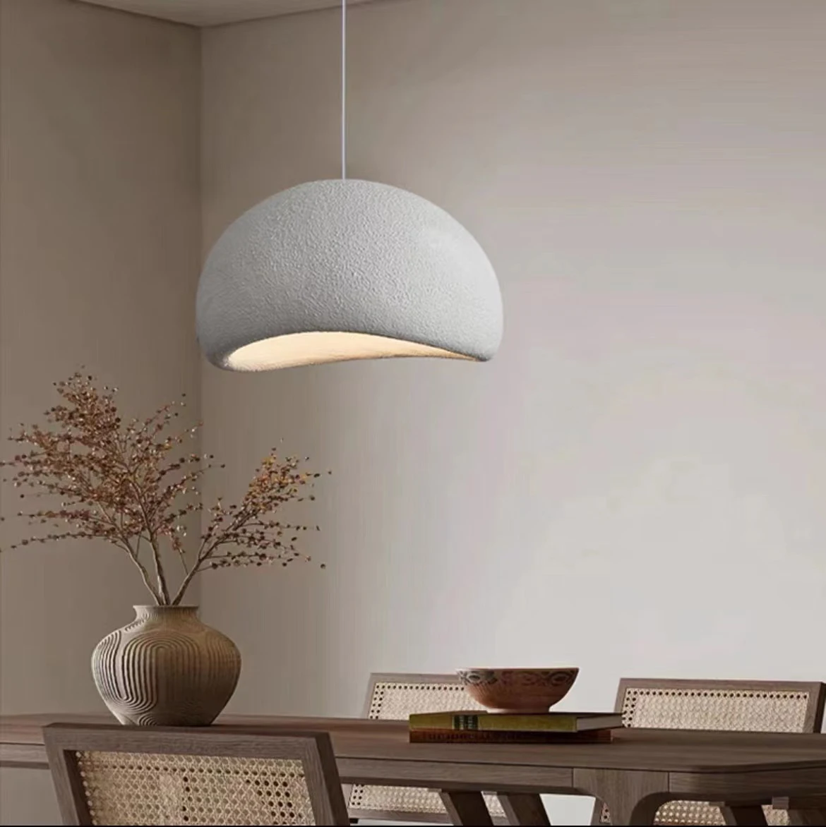 Nordic Wabi Sabi Pendant Light Modern LED Ceiling Chandelier for Living Room Bedroom Dining Room Designer E27 Decor Hanging Lamp