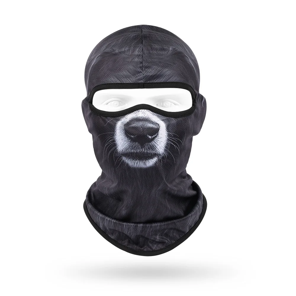 Motorcycle Balaclava, 3D Cat Dog Print Full Face Cap, Biker Masks, Motorbike Helmet Hat, Cycling Headgear, 2 Holes Head Cover,