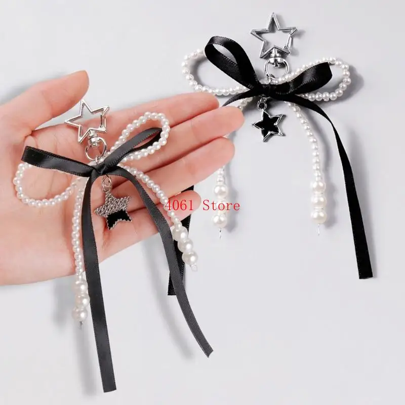 Star Keyholders Aesthetic Keyrings Lovely Bows Keychain Car Rings Creative Bag Charm for Bag Decoration