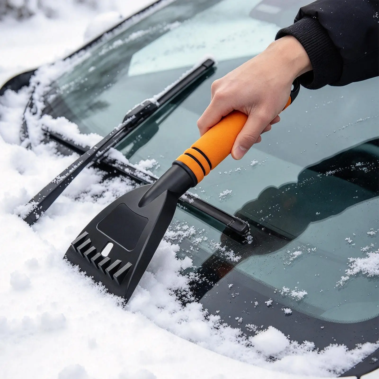 Car Window Ice Scraper Automobile Snow Removal Shovel Car Window Ice Snow Scraper For Sedans Trucks Minivans Pickups Vehicles