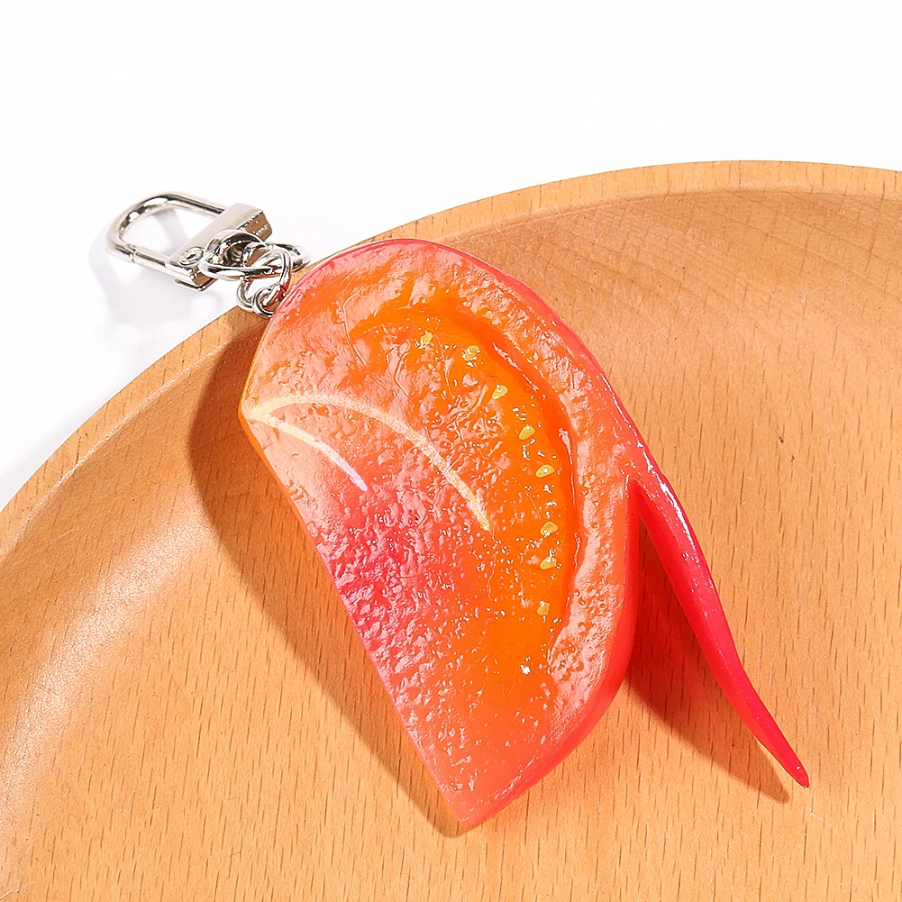 Simulation Tomato Pendant Resin Keychain Fruit and Vegetable Model Games Props Backpack Decor Phone Rope Chain Gift for Student