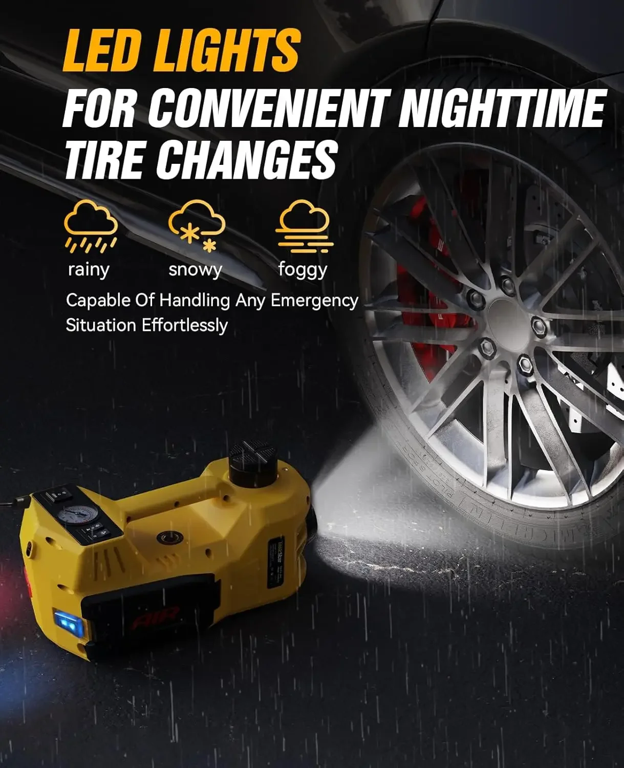 Kit Jack Mobil Listrik Taskstar 5 Ton 12V Hidrolik dengan Kunci Impact Listrik untuk SUV MPV Sedan Truk Perbaikan Garasi Ban Pengganti