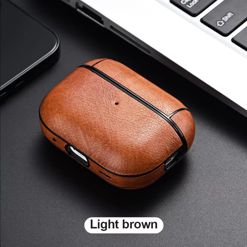 For Airpods 4 Case Leather Business Earphone Case Headset Shell Headphone Cover For Apple Air Pod 3 2 1 Pro 2nd Generation USB C