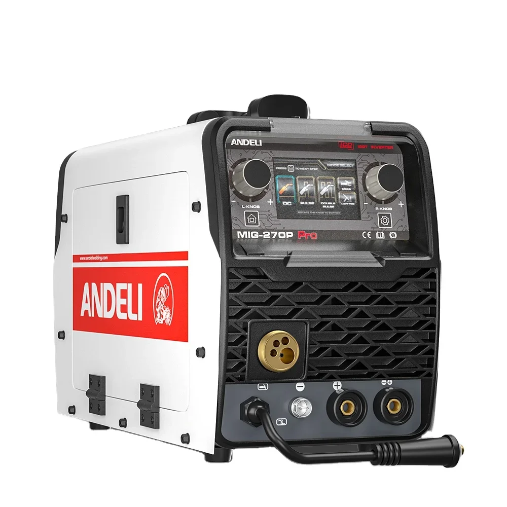 ANDELI 220V MIG Welding Machine LCD Screen Double Pulse MIG Lift TIG MMA Spool Gun Aluminum Welding DC Semi-automatic MIG Welder