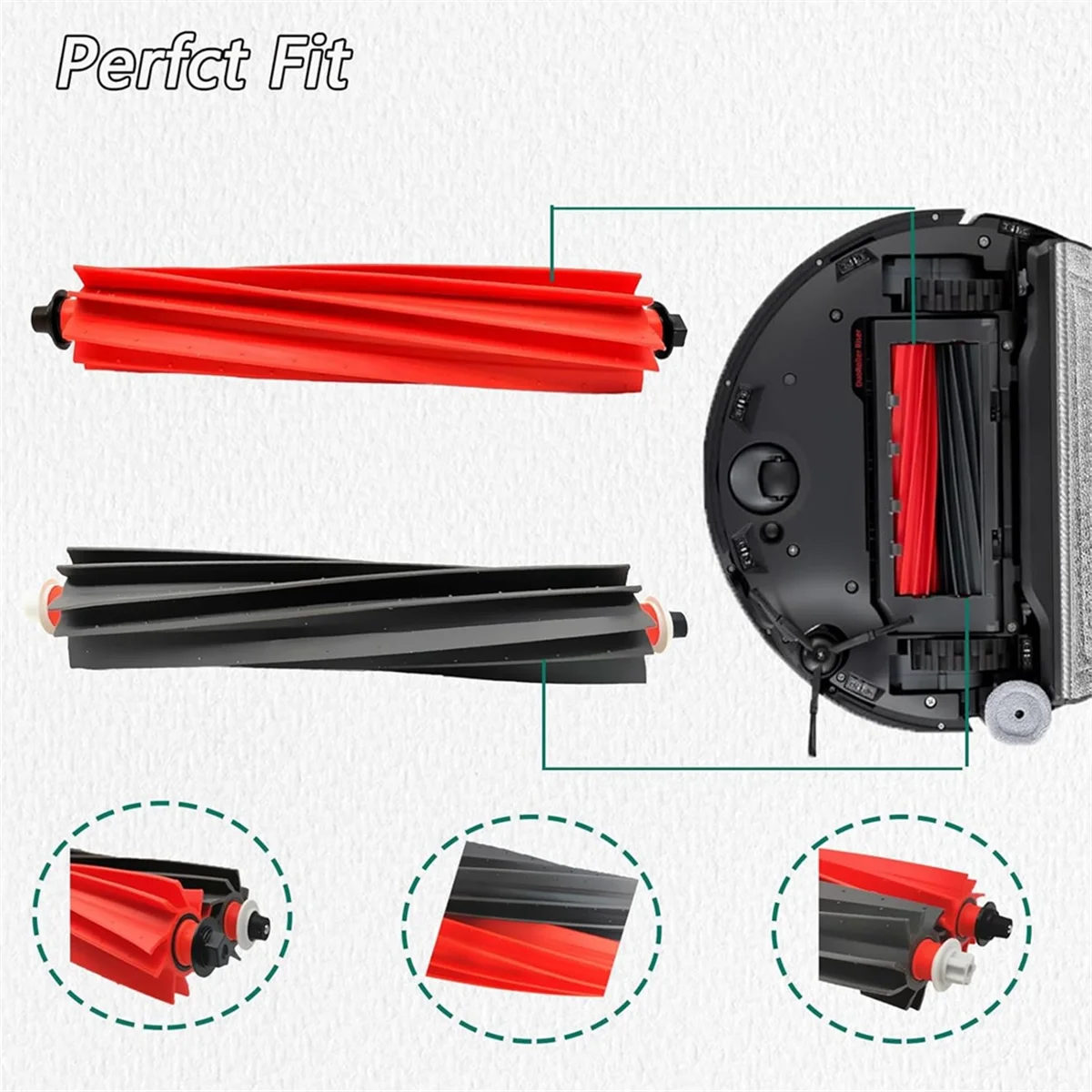 EQAZ-Gummi-Hauptbürste für Roborock S8 MaxV Ultra, S8 Max Ultra Staubsaugerzubehör, Hauptwalzenbürstenaufsatz