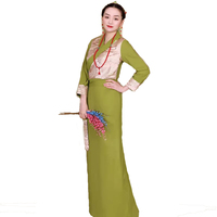 National style tang suit sets Traditional tibet clothing comfortable fabric gown long sleeve tibetan costume