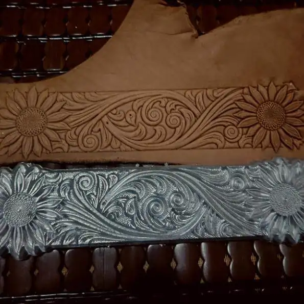 Customized Limited Edition Sunflower Pattern Metal Leather Embossing Mold Leather Embossing Three-dimensional Mold 238*56mm