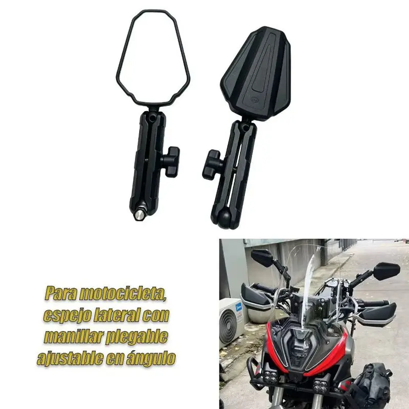 With Adventure Dirt Street Bike ATV Universal Motorcycle Mirrors, Side Mirror With Angle Adjustable Folding Handlebar,Compatible