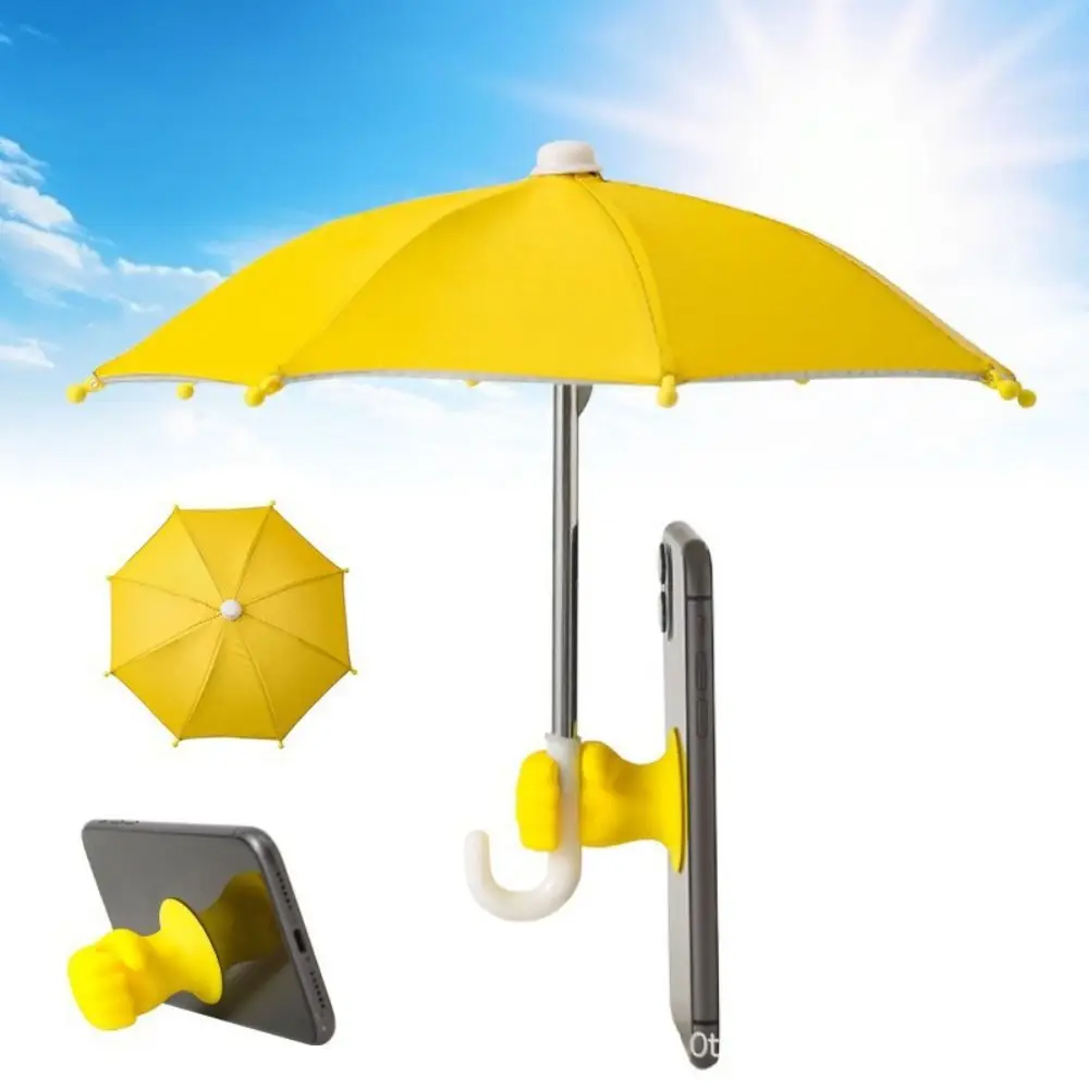 Suction Cup Holder Mini Phone Umbrella Anti-Glare Sunshade Waterproof Cell Phone Sun Shield Anti-Reflective Screen Windproof