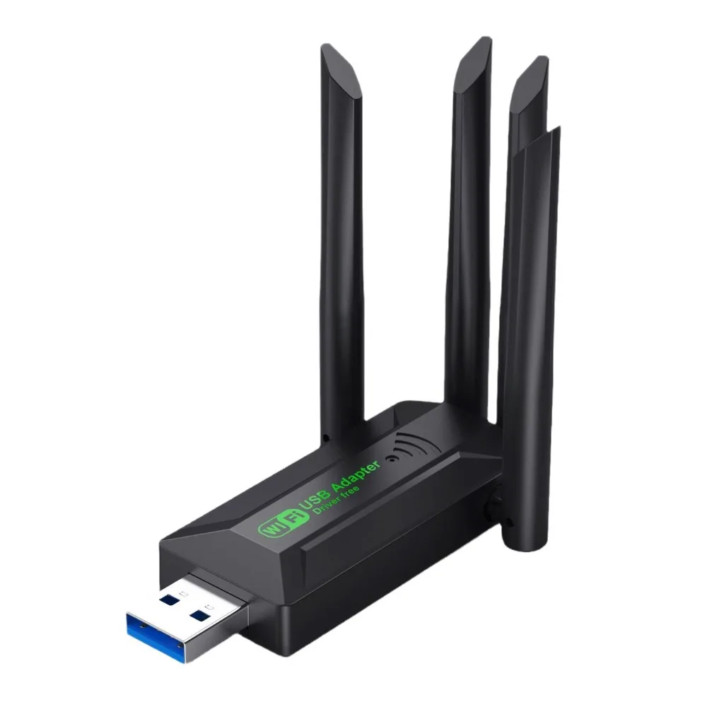 

4 Antenna Dual Band WiFi USB Adapter USB Interface Receiver 1200Mbps WiFi Dongle Driver Free 2.4G/5Ghz Wireless Network Card