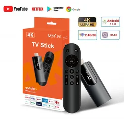 H618 Quadcore MX10 Mini TV Stick Android 13 ATV 4K HD 2G 16G TV Box 2.4G 5G Dual Wifi Smart Media Player TV Receiver For Youtube