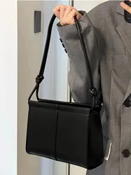 Korean Version Black Underarm Bag 2023 New Women's Minimalism Elegant Small Square Bag Fashion Commuter Texture Shoulder Bags