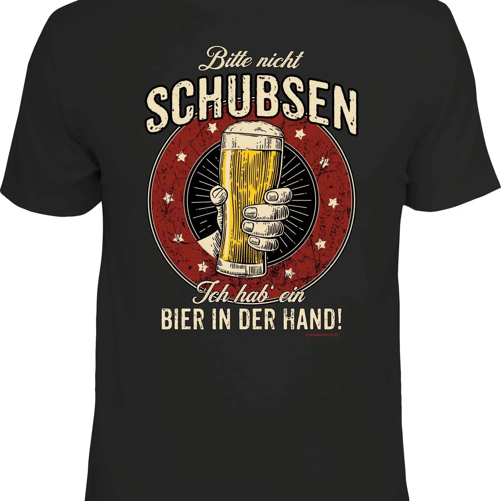 Fun T shirt Beer Please don't push I have a in my hand vintage Washed Comfortable Unisex fashion Casual Versatile streetwear