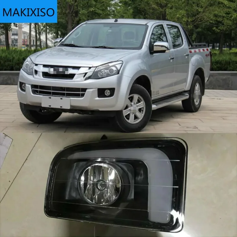 

1 set For ISUZU D-MAX DMAX 2014 2015 LED DRL Daytime Running Lights 12V ABS Fog Lamp Cover with turn signal