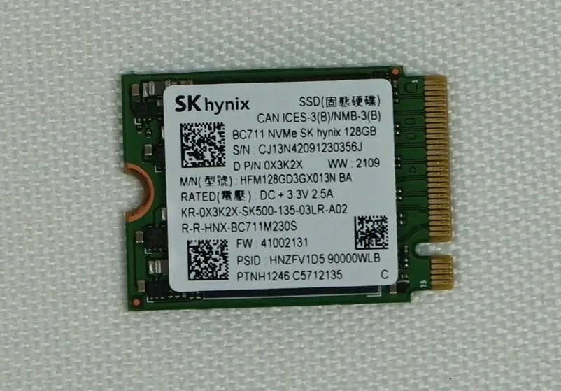 

Dell X3K2X 128 GB Solid State Drive - NVMe - M2 2230 - Used-Like New