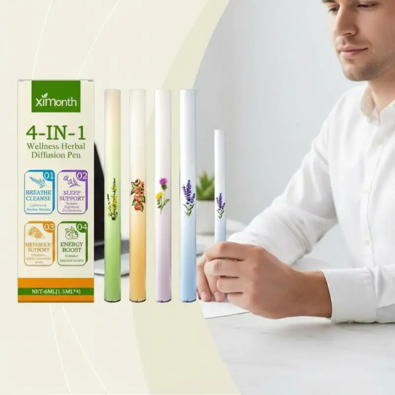 Natural 4 in 1 Herbal Diffuser Bars Mullein Thyme Mint Guarana Purifier for Air Freshening and  Work Gym