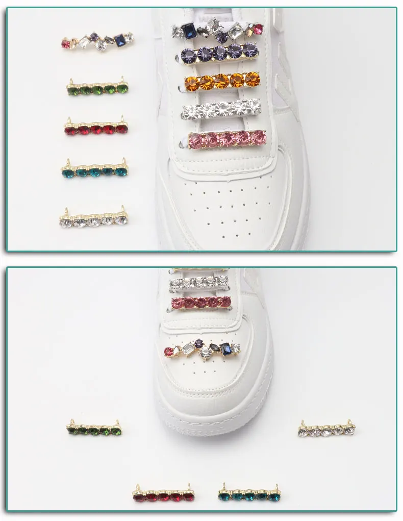Shoes Flower Tide with Shiny Rhinestone Creative Couple Shoelaces Buckle Decoration Ins Canvas Shoelace Accessories Sneakers 1pc