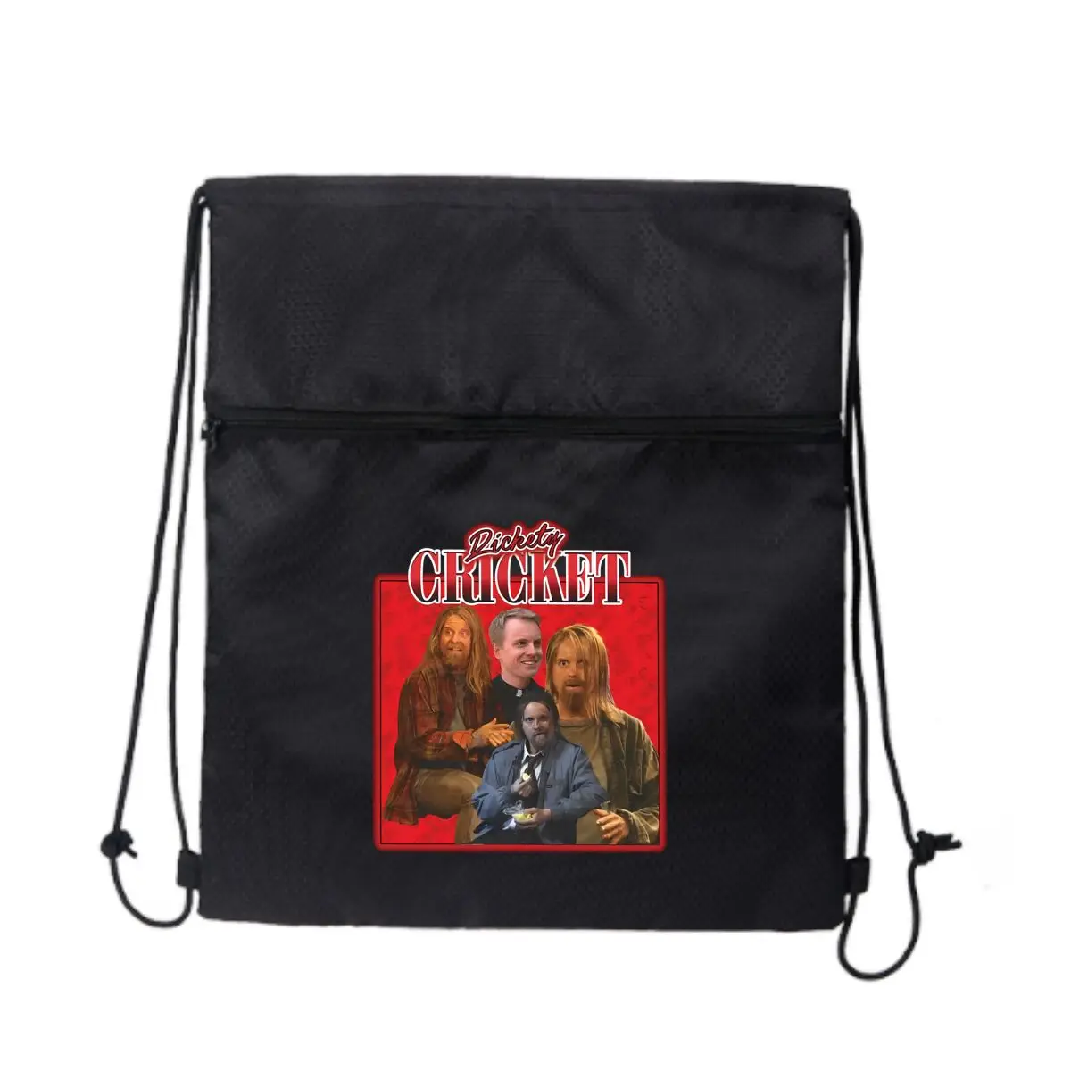 

Dewey Cricket Ностальгическое изображение из классического фильма Черный рюкзак на молнии со шнурком для прогулок по природу