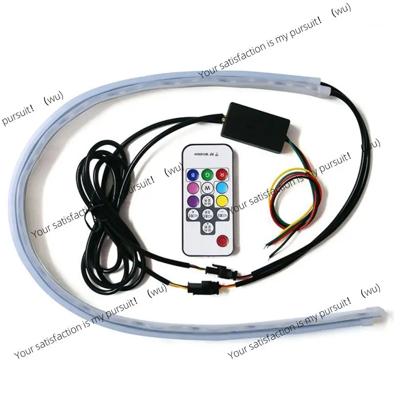 New ultra-thin external guide light two-color turn signal daytime running light streamer eyebrow, installed tear eye decorative
