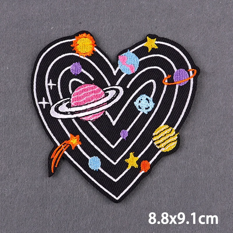 Psychedelic Mushroom Wizard Hand Patch Embroidery Iron On Patches For Clothes Magic Ball Clothes Stickers DIY Applique Badge