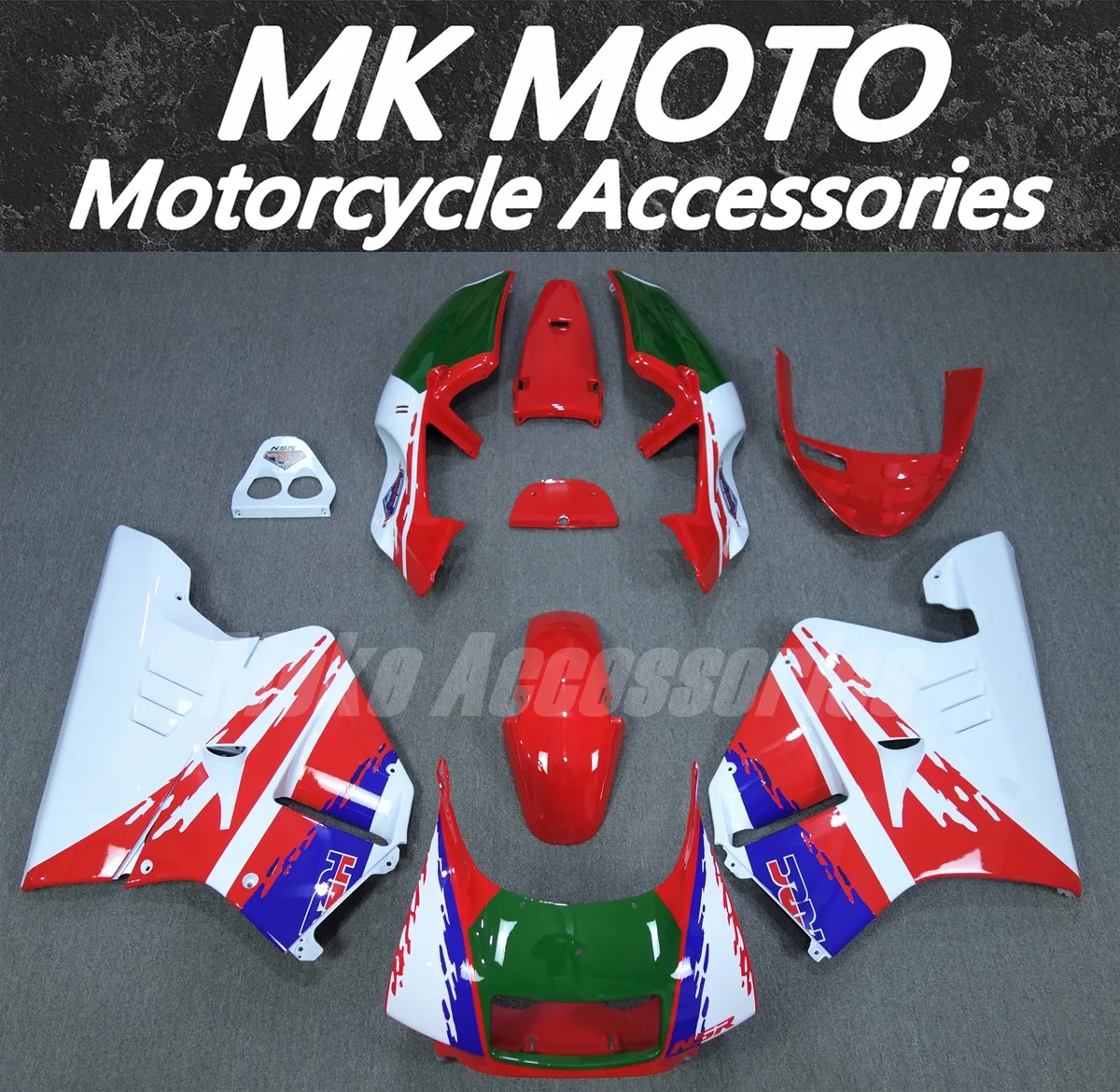 

Moke moto Motorcycle Fairings Kit Fit For NSR250 PGM3 P3 MC21 Bodywork Set High Quality Abs Injection White Red Green New