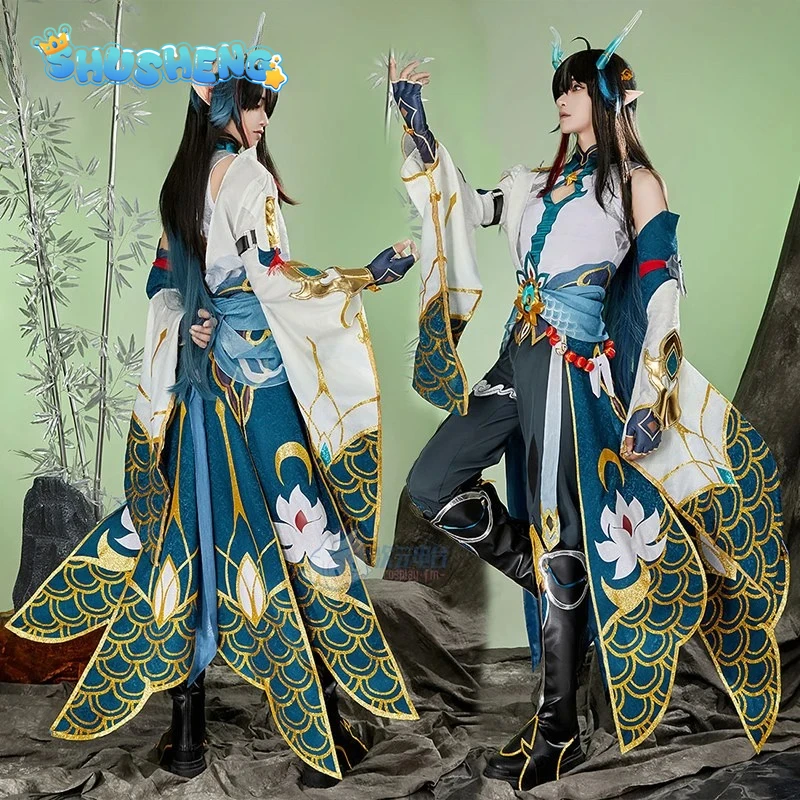 

Game Honkai Star Rail Dan Heng Cosplay Costume Elegant Chinese style Hanfu headwear props men women Halloween carnival uniform