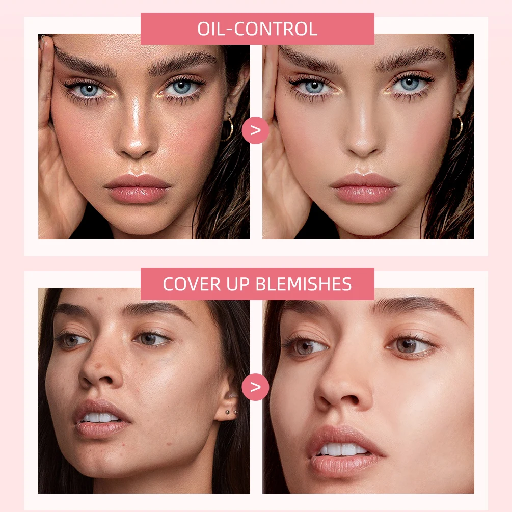 بودرة أساس طبيعية للتحكم في الزيت من CACE، بودرة خافي عيوب البشرة ذات لمسة نهائية ناعمة، مكياج للنساء 3 ألوان #4