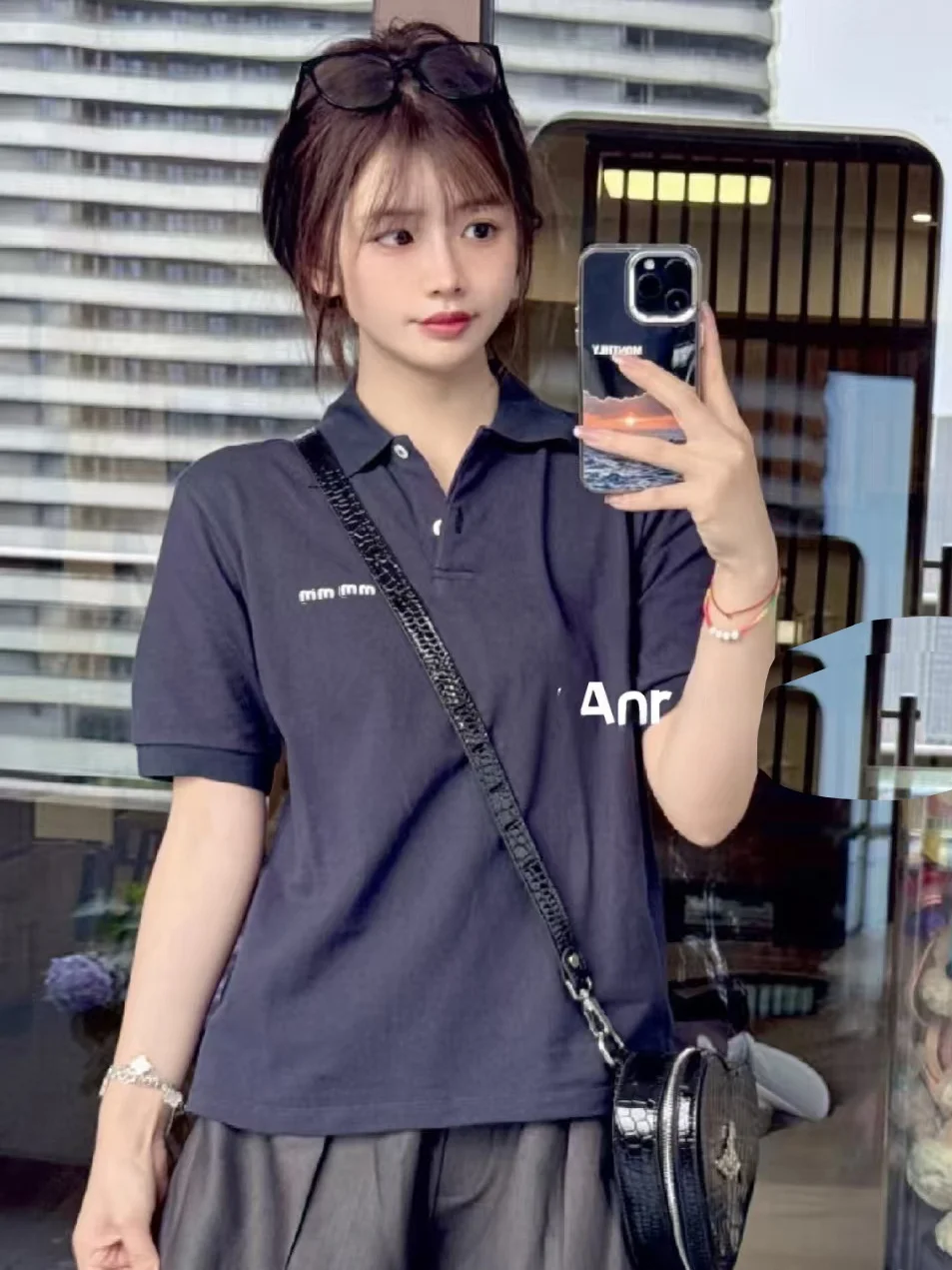 

ort Sve Embroidered irt Women's Summer T-irt Miu Sle Classic Pattern Cotton Material Regular Fit Neline