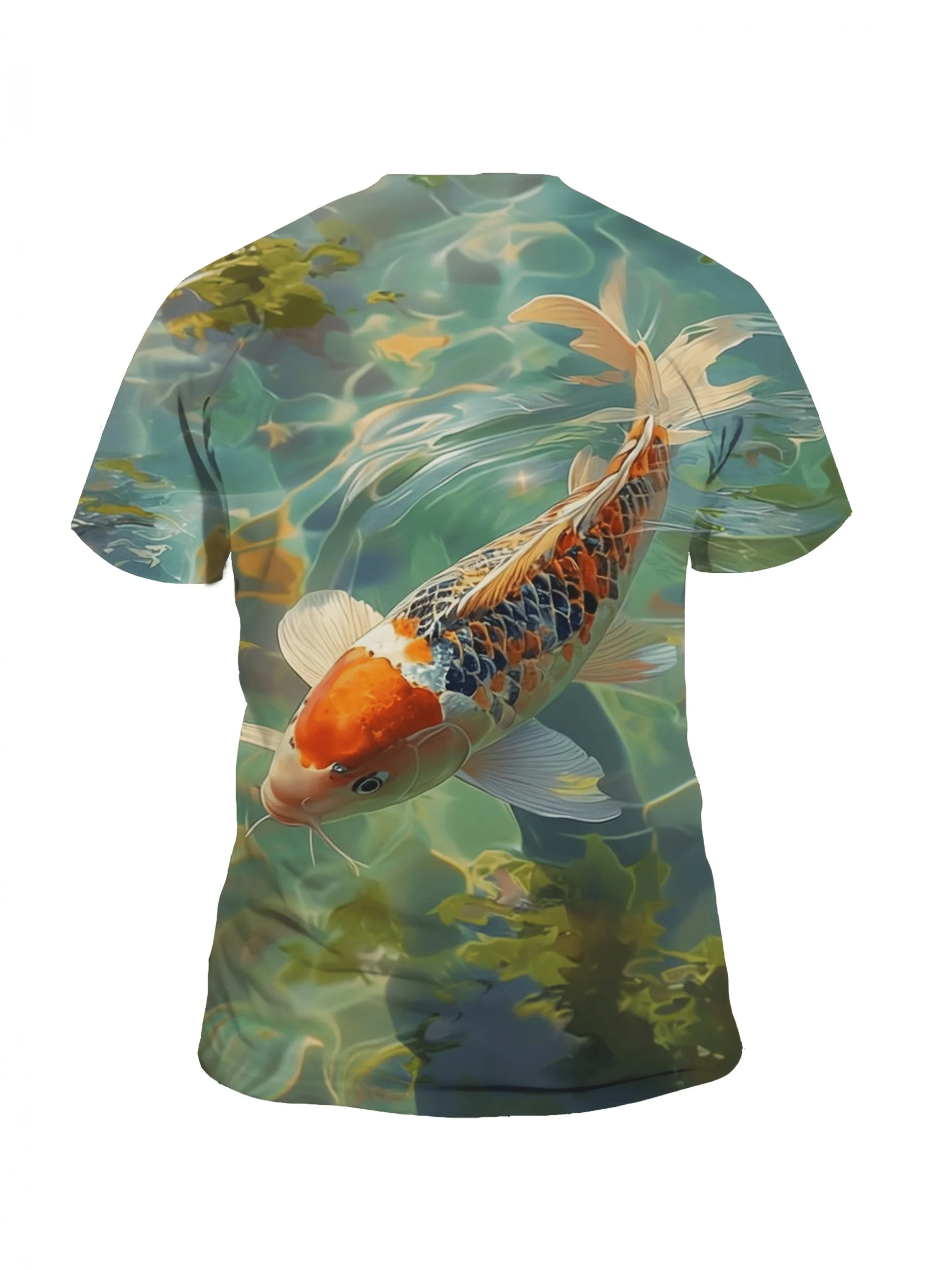 الرجال ثلاثية الأبعاد طباعة كوي الأسماك تي شيرت اليابانية مستوحاة الكارب تصميم المتضخم قميص عادية كم قصير تي شيرت ملابس للرجال البلوز #3