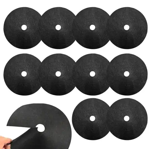 10Pcs 비 짠 나무 뿌리 덮개 반지 잡초 매트 배리어 풍경 패브릭 원예 제어 뿌리 보호 커버에 대 한 재사용 가능