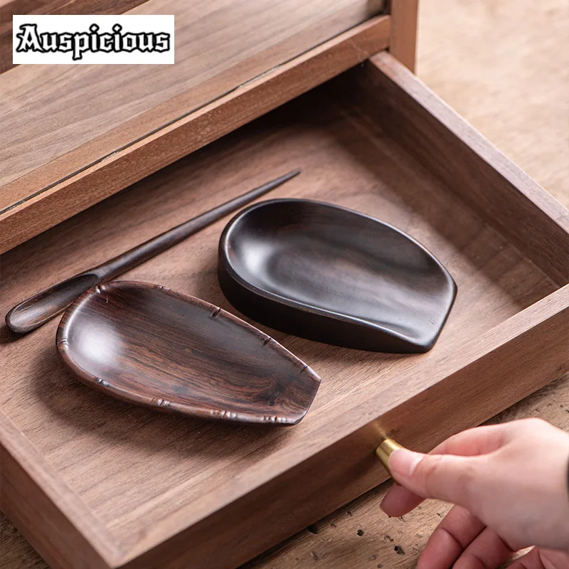 Black Sandalwood Tea Scoop Creative Tea Presentation Vessel Chahe Shovel Household Awakening Tea Ladle Chinese Tea Cha Craft