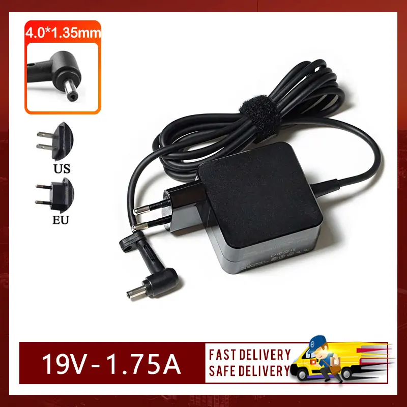 Prise UE Nouveau 19V 1.75A 4.0*1.35 33W AC adaptateur secteur pour ordinateur portable Pour ASUS 200CA X202E UX21A UX31A X102 X200 X201 S200E X201E