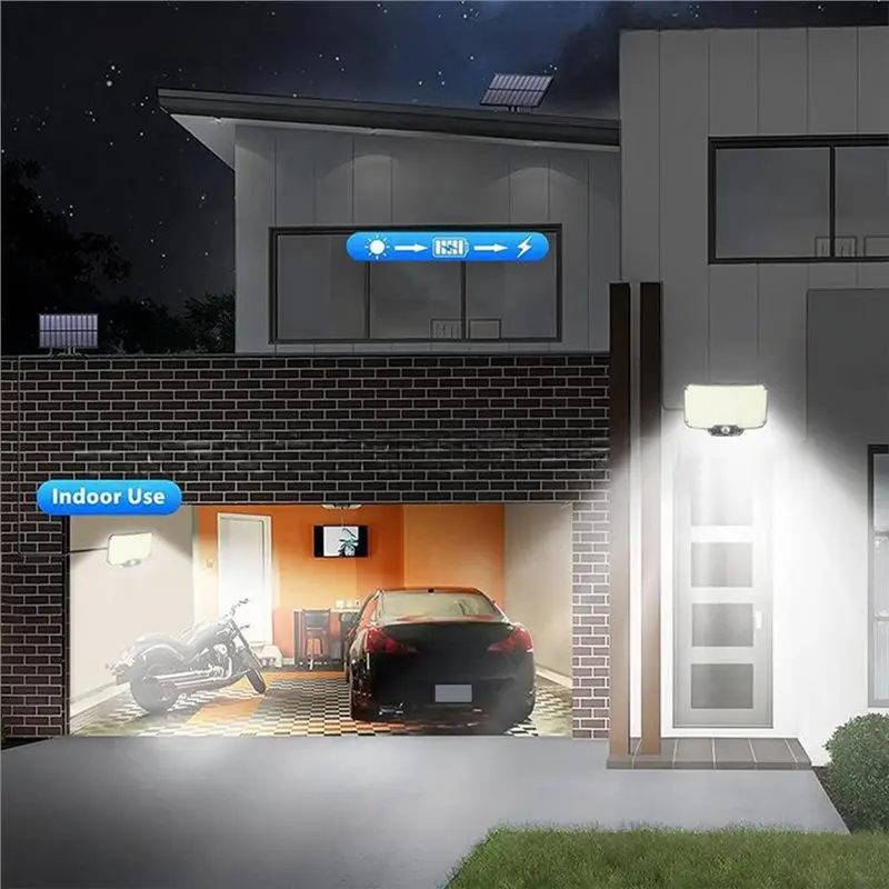 N96R TY01003 Outdoor LED Solar Light With Motion Sensor- 2Pcs 234LED Solar Lights For Patio Lawn Garage Pathway