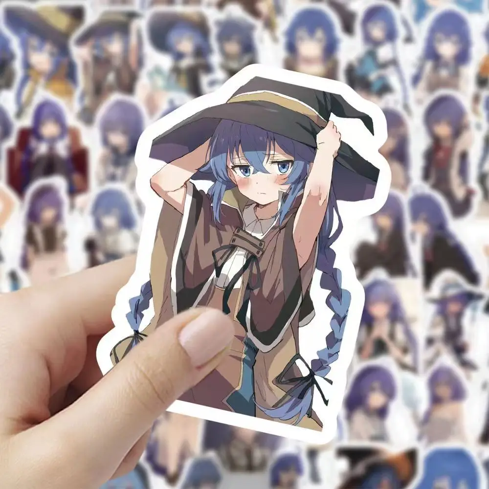 50pcs Mushoku Tensei Anime Stickers Cute Blue Braids Girl Decals for Laptop Water Bottle Luggage Phone Kawaii Decor Fans Gift