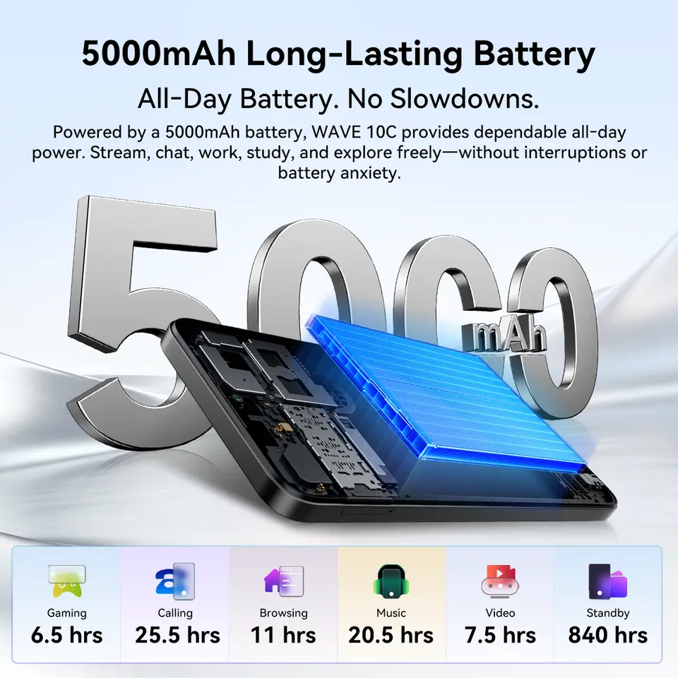 هاتف ذكي Blackview Oscal Tiger 13 5G بشاشة 6.67 بوصة بمعدل تحديث 90Hz IPS معالج Unisoc T760، 8GB رام 256GB روم، بطارية 5000mAh، كاميرا 50MP AI، NFC - 6