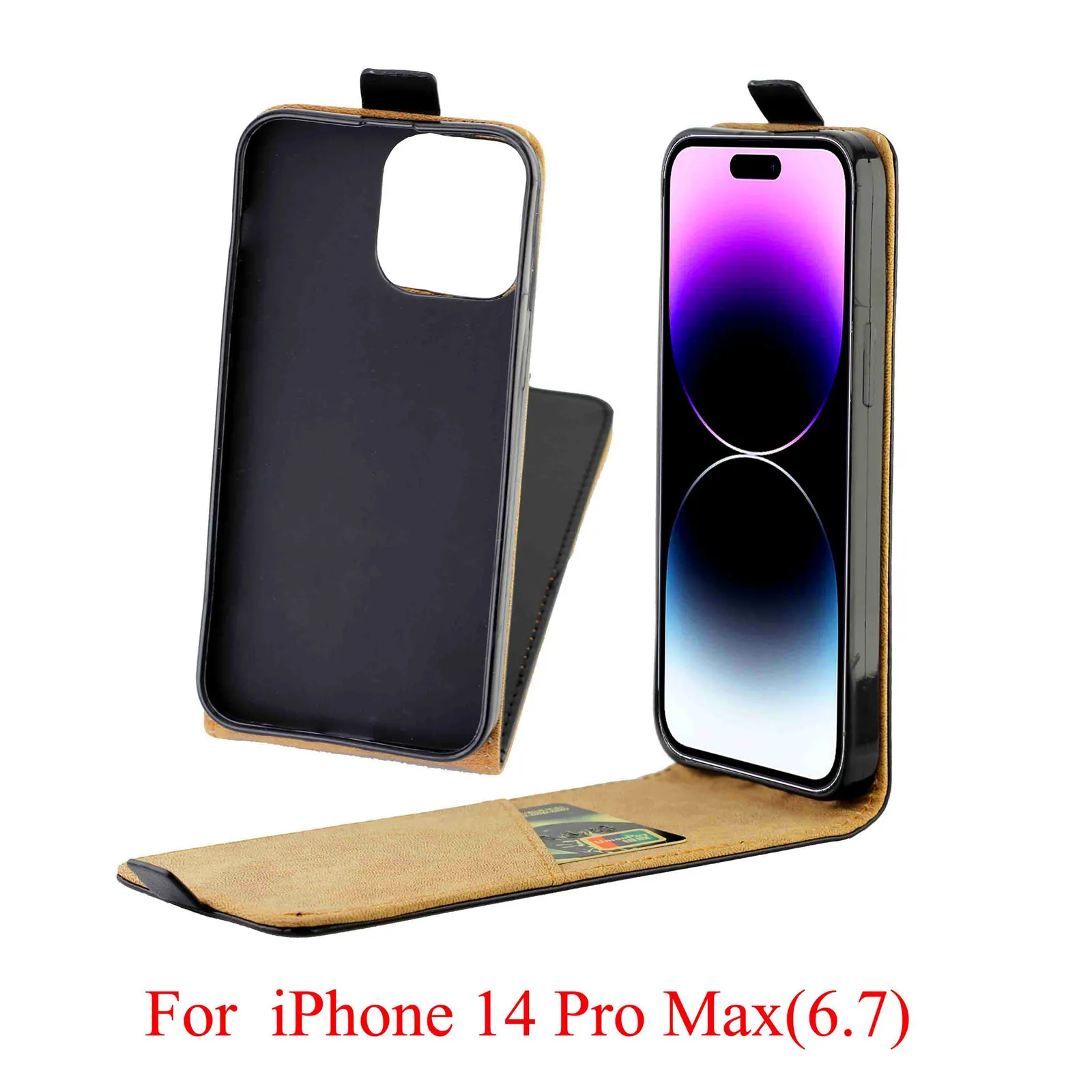 Flip Vertical Leather Case Book Card Holder Full Cover per iPhone 16 15 14 13 12 11 Pro Max 16 15 14 + 13 Mini XS Max XR XS