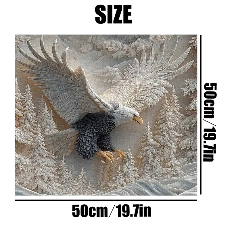 Das geschnitzte Adler-Puzzle, 1000-teiliges Puzzlespiel, herausforderndes Adler-Puzzlespiel mit Wildtier-Kunstdesign für Familienaktivitäten