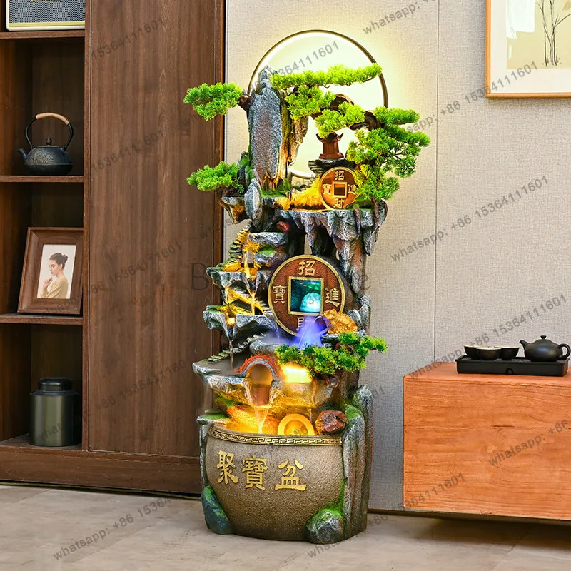 Ornament lucky alpine circulating water living room TV cabinet next to floor feng shui wheel decoration