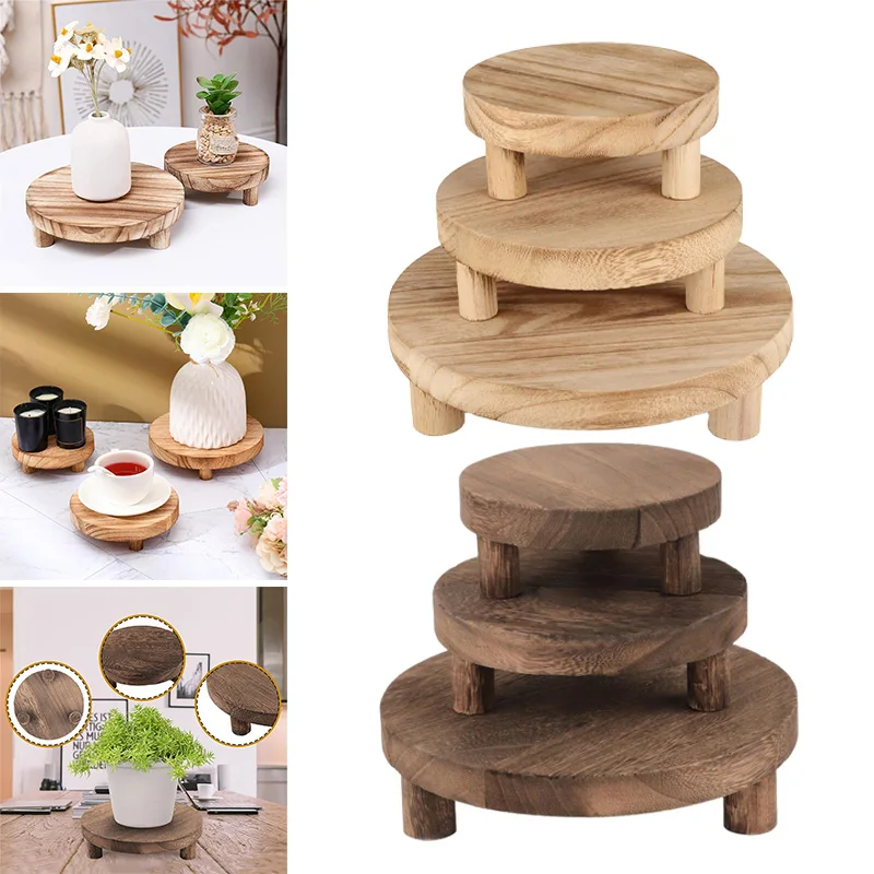 Wooden Riser Holder Patio Balcony Plant Stand Shelf Indoor Outdoor Garden Flower Pot Base Display Plants Table Rack Flower Home