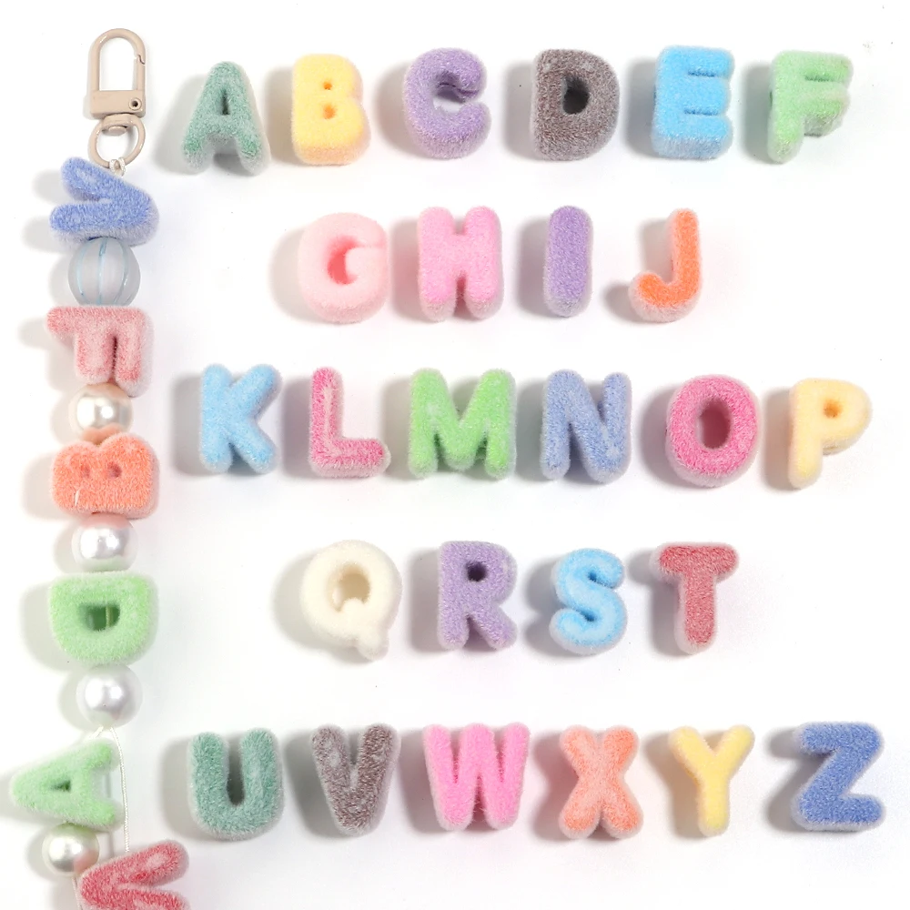 Phone Accessories Beads - 6pcs Random Mixed Color Flocked Acrylic