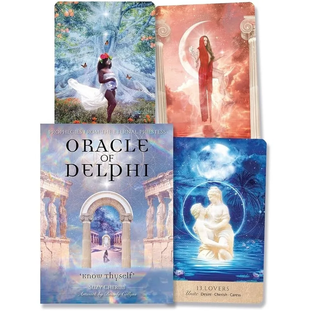 10.4*7.3cm Oracle of Delphi: Prophecies from the Eternal Priestess 44 Pcs Oracle Cards