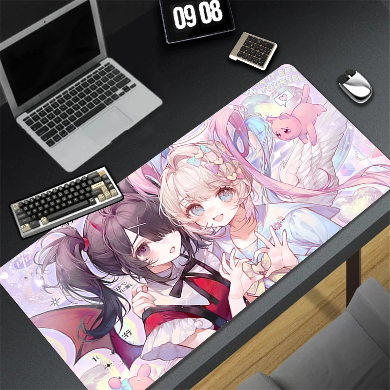 

Mouse Pad XXL Kawaii Needy Girl Overdose Desk Mat Laptop Pink Anime Girl Cute Cat Mousepad PC Gaming Accessories HD Keyboard Rug