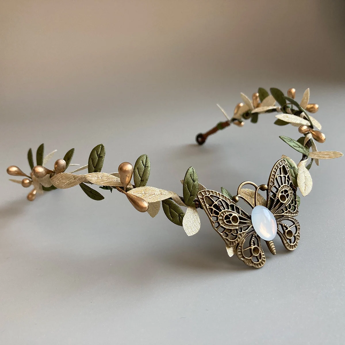 Medieval Vintage Butteryfly Tiara Boho flower Crown circlet tiara Elvish Moon Branch Diadem Wedding Crown