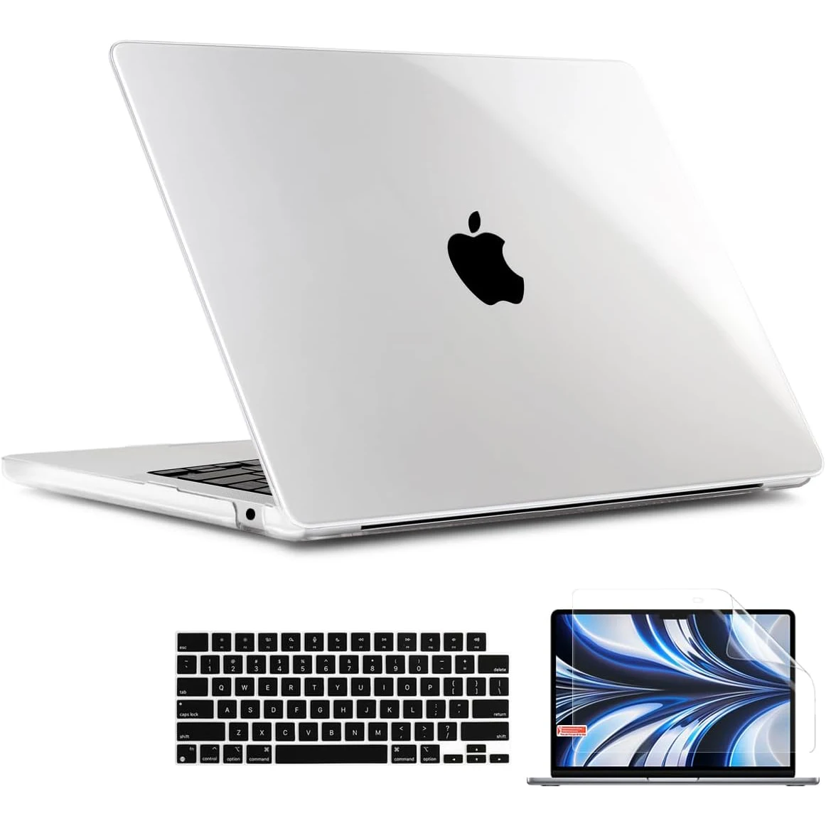 

Чехол для 2023 MacBook Air, 15 дюймов, новая модель A2941 с чипом M2, пластиковый жесткий корпус, чехол для клавиатуры и протектор экрана