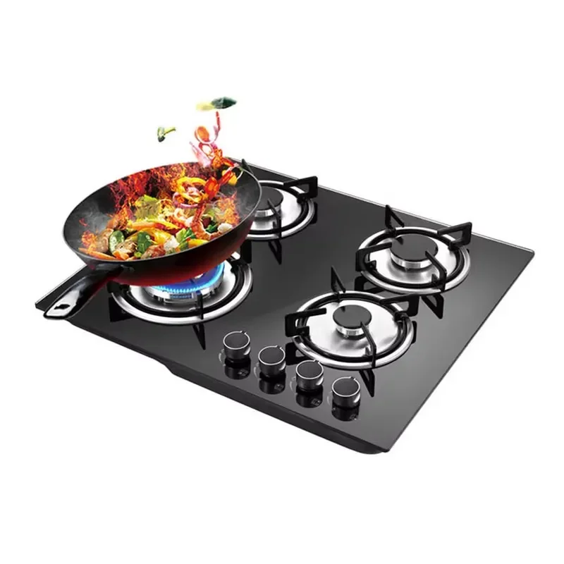 4500W 4 Burner Gas Stove Tempered Glass Panel CE Certified Kitchen Cooktop Hob for Home Cooking